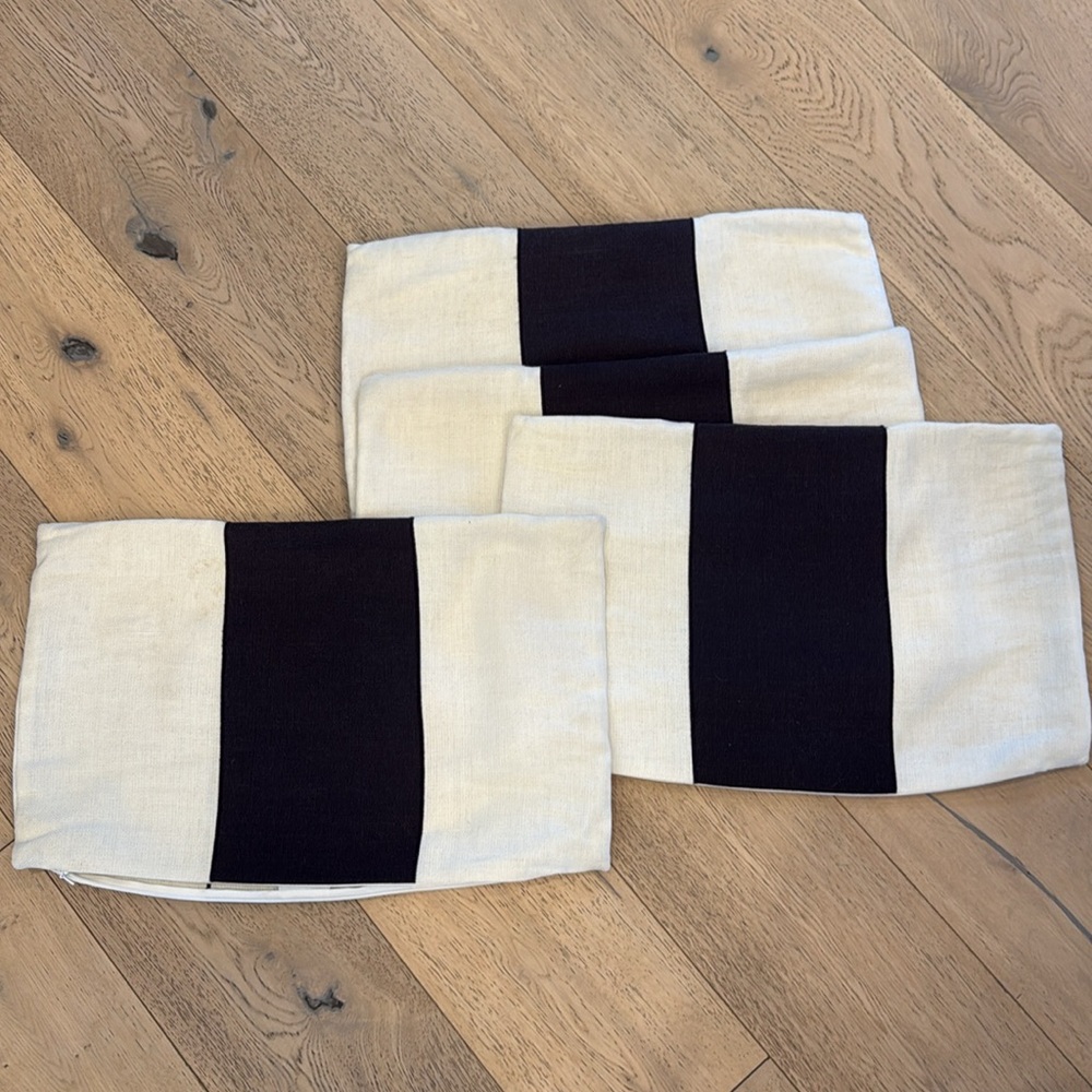 RESTORATION HARDWARE LINEN CENTER BAND PILLOW COVER - LUMBAR - SET OF 4 - Picture 2 of 3